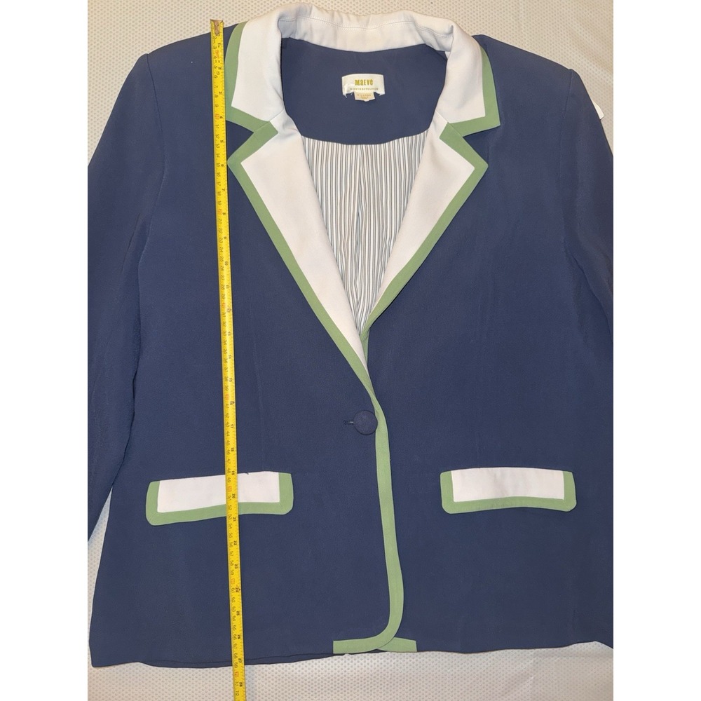 Anthropologie Maeve Colorblock Blazer Blue Green White Size XL‎ - Picture 10 of 11